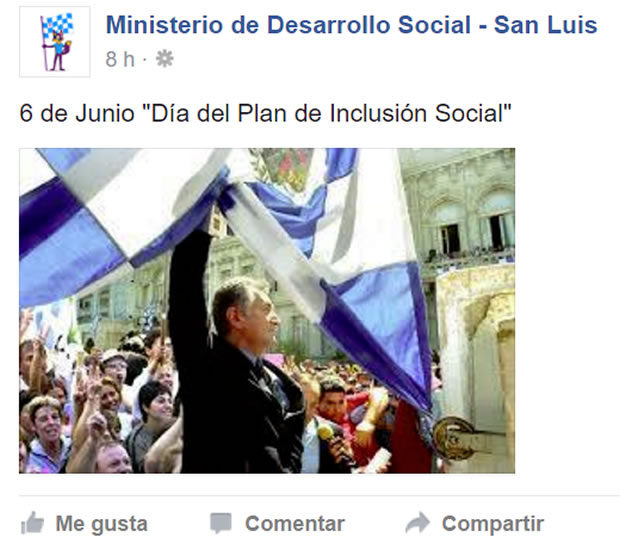 Facebook del Ministerio de Desarrollo Social 