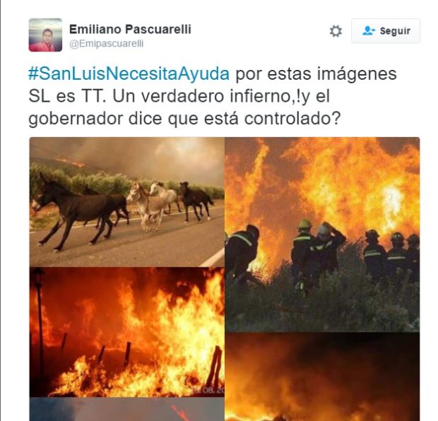 El Twit que generó la enardecida respuesta del diario de Rodríguez Saá.