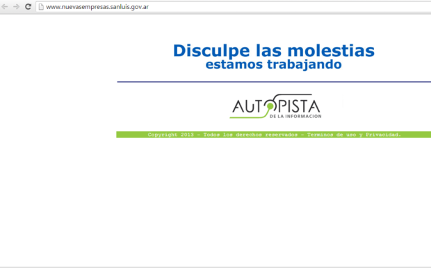 Así se visualiza hoy la página Web del exitoso programa de gobierno de la gestión de Claudio Poggi.
