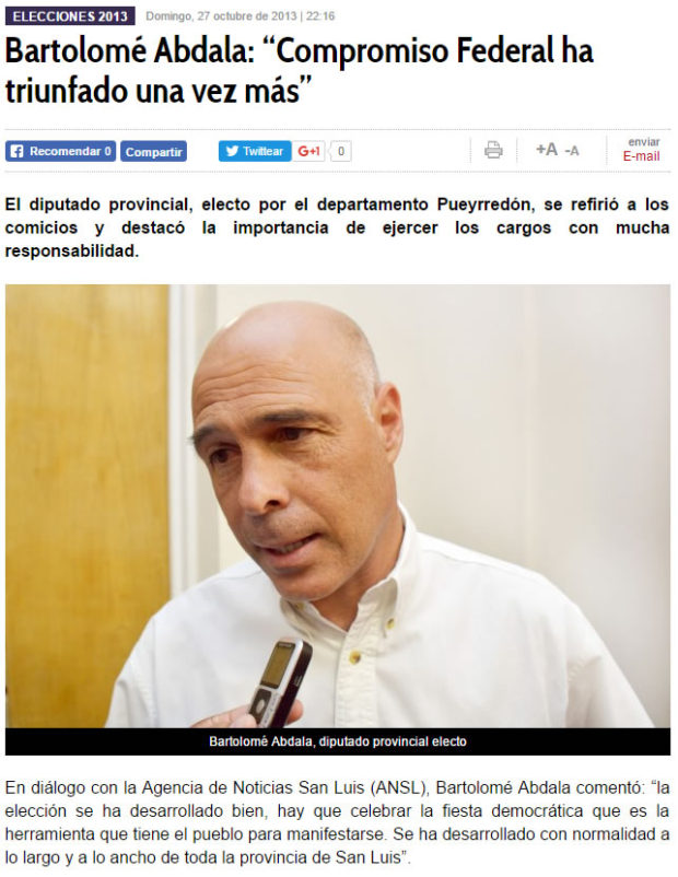 Archivo: Bartolomé Abdala en las Elecciones 2013