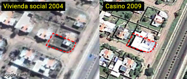 Desde Google Earth se puede ver que en el 2004 era una vivienda social y en el 2009 la convirtieron en una caja de juegos.