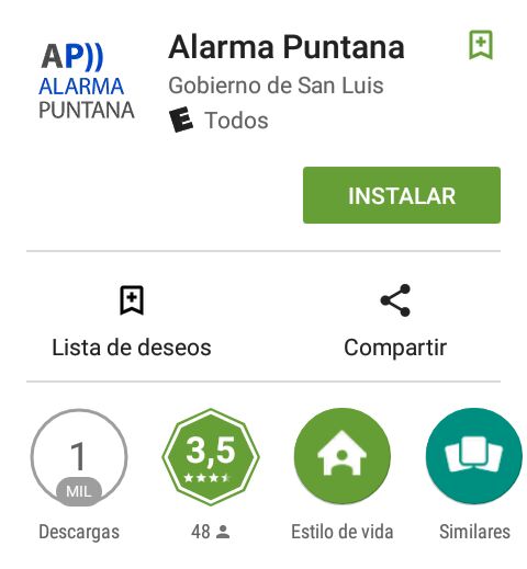 La Alarma Puntana y apenas 1000 descargas de un sistema que no sedujo a los san luiseños.