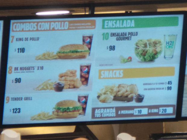 Precios de Burger King en San Luis